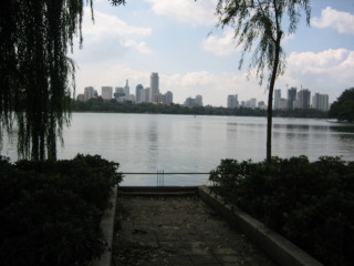 City across the lake